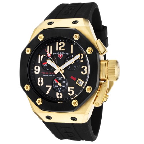 Swiss Legend Men's 10541-YG-01-BB Trimix Diver Collection Chronograph Black Rubber Watch Swiss Legend Men's 10541-YG-01-BB Trimix Diver Collection Chronograph Black Rubber Watch