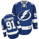 NHL Men's Tampa Bay Lightning #91 Steven Stamko Reebok Edge Premier Player Jersey (Navy, X-Large)