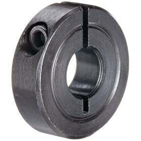 Climax H1C-087 Shaft Collar, Steel With  Black Oxide Finish, One Piece, 7/8" ID, 13/16" OD, 1/2 Wide, With  5/16-18 x 5/16 Clamp Screw