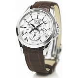 Seiko Men's SNP023 Brown Leather Quartz Watch with Silver Dial