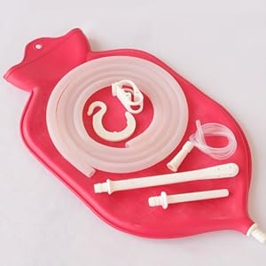 The Right Enema Bag- Open fountain top for easy cleaning & Hygiene (2 quart) - no leaky adapters OR bottle converters