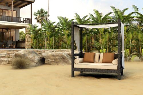 Forever Patio Hampton Wicker Outdoor Canopy Day Lounger with Cream Sunbrella Cushions (SKU FP-HAM-CPL-CH-AC)
