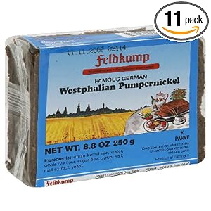 Feldkamp Dark Pumpernickel Bread , 8.1-Ounce Vacuum Packs (Pack of 11) by Feldkamp