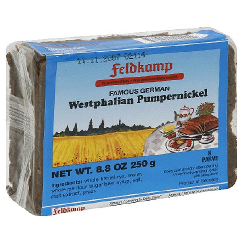 Feldkamp Dark Pumpernickel Bread , 8.8-Ounce Vacuum Packs (Pack of 11) by Pumpernickel Bread