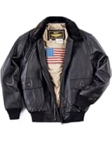 Landing Leathers Men's Navy G-1 Leather Flight Bomber Jacket