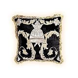 Black - Decorative cushion cover or throw pillow from India by thisIndia