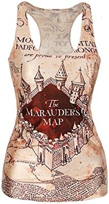 Marauders Map 3D Digital Printed women Sleeveless T-shirt summer sports vest