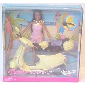 Barbie Surfs up Aa (Dark Skin Doll) with Vespa Scooter by Barbie