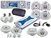 Pyle Supreme Waterproof Audio System Package for Car/Truck/Vehicle/Boat, In-dash CD/DVD/AM-FM/Video Receiver with Built in 3" Color Monitor -- PLCM22IR Rear View Camera with Night Vision -- 6 Channel 2000w Bridgeable Mosfet Amplifier -- High Quality Radio Wire Antenna -- 280w 7.7" 2 Way Speakers -- 250w 6.5" 2-way Custom Component System -- 8" 300w 2-way White Wake Board Speakers -- Two 12" 1000w White Subwoofers