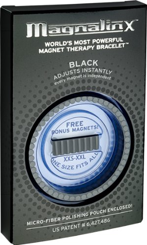 MAGNALINX MAGNET THERAPY MED+RAP BRACELET (BLACK)
