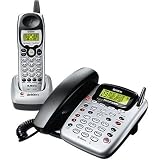 Remanufactured Uniden CXAI-5198 5.8 GHz Analog Cordless Phone with Corded Base and Answering System (Silver/Black)