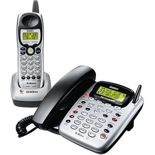 Remanufactured Uniden CXAI 5198 5.8 GHz Analog Cordless Phone with Corded Base and Answering System