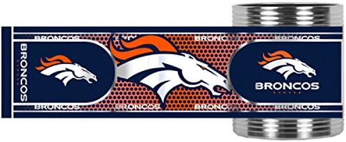DENVER BRONCOS NFL STAINLESS STEEL CAN HOLDER WITH HI-DEF METALLIC GRAPHICS