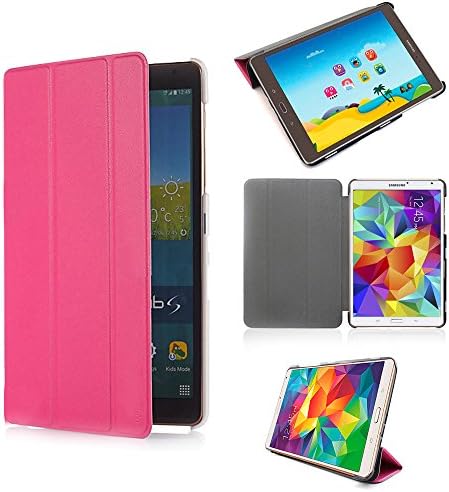 LOOPEE Samsung Galaxy Tab A 8.0 SmartShell Case Ultra Slim Lightweight with Auto Sleep/Wake Feature.Pink,6 Colors Available