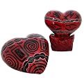 Heart Figurines Set of 2- Red(4"/3")