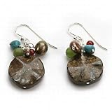 Barse Sterling Silver Bronzite Cluster Earrings