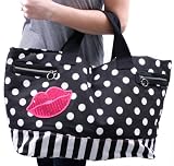 BETSEY JOHNSON Lips Tote Polka Dot Womens Handbag