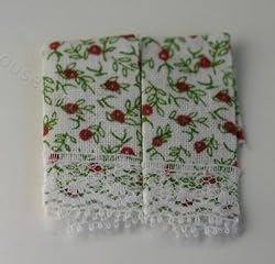 Dollhouse Miniature Set of 2 Kitchen Towels
