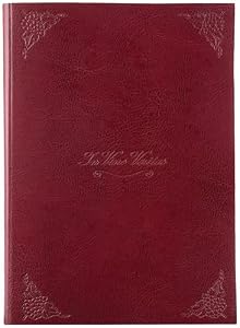 Burgundy Faux Leather Wine Journal, Steamed Off Label Area, Embossed, 7x10"