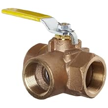 Apollo 70-600 Series Bronze Ball Valve, Two Piece, 3-Port Diverting, Lever, NPT Female