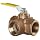 Apollo 70-600 Series Bronze Ball Valve, Two Piece, 3-Port Diverting, Lever, NPT Female