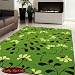 Kitchen & Housewares : Large Modern Green Brown Cream Rug 1.2M X1.7M
