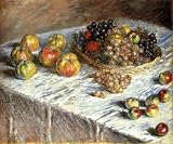 12X16 inch Monet Canvas Art Repro Still Life Apples And Grapes