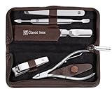 Zwilling Classic Inox - Estuche de manicura de 5 piezas, color marrón