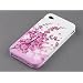 Blanc Et Rose Abeille Floraux Mod�le Silicon Gel Etui Pour Apple iPhone 4 / 4S Siri Avec Ecran Protecteur