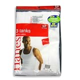 Hanes - Mens 3 Pack Tanks, White, 372