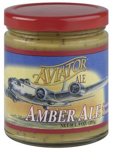 Aviator Ale Mustards Aviator Amber Mustard, 9-Ounce Jars (Pack of 12) by Aviator Ale Mustards