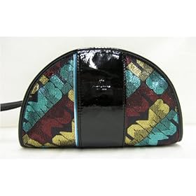 L.A.M.B LAMB Large Cosmetic Bag Black Rock Metallic