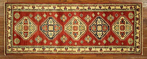 Manhattan Rugs New Caucasian Super Kazak Hand Knotted Pure Wool 2 ft. x6 ft. Geometric Area Rug H5268