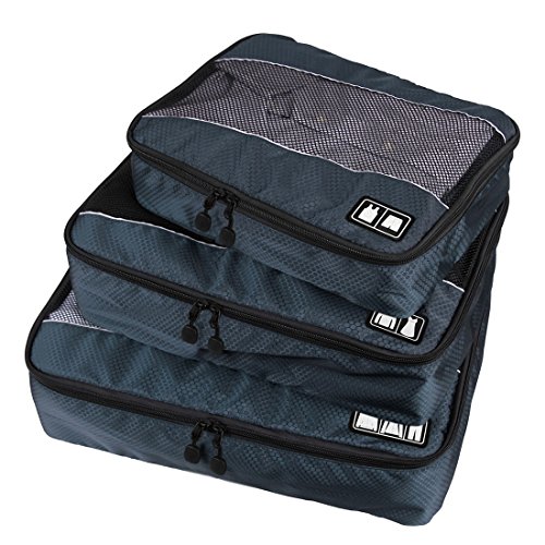 Packing Cubes Travel Organizer Mesh Bags Value Set for Durable 3 Piece Weekender Set