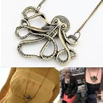 LE Vintage Bronze Style Octopus Penda...