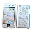 Apple iPod Touch 4th Generation Snap On Protector Hard Case "Aloha Flowers Silver" Design