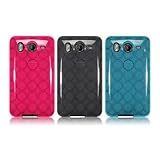3X HTC Inspire 4G/ Desire HD TPU Rubber Case/ Protector (Black, Blue, Pink) ....