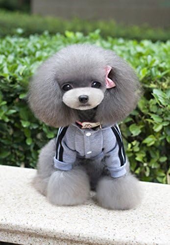 LULUMI Pet Dog Clothes Outfit Coat Apparel Tops (Gray, L)