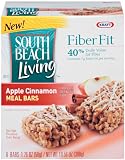 South Beach Living Fiber Fit Apple Cinnamon Meal Bar, 10.56-Ounce Boxes (Pack of 4)