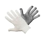 36 pairs, String-Knit Work Glove - Natural 7 Gauge Cotton/Polyester, PVC Dot One Side Dots (X-Large)