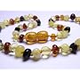 Amber Teething Necklace - Rounded Multicolored Beads