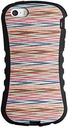 Hisens Real Wood Case For Iphone 5S Natural Beauty And Soft Grip Feel With Insert Molding Technology, Rainbow Check
