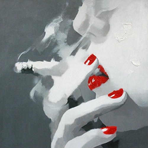 Besaw Art Sexy Somking Women Stylish Original Handmade One Piece Oil Paintings Canvas Framed Wall Art Home Decor Removable