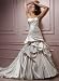 White Satin Wedding Gown with Beaded Flowers