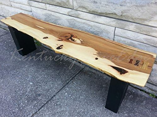 Live Edge Hickory Bench- Modern Bench- Modern Coffee Table- Live Edge Coffee Table- Entryway Bench- Foyer Bench- Natural Wood- Wooden Bench