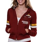 NBA Miami Heat Women's Clearly Fan Full Zip Hoodie - Deep Red (Medium)