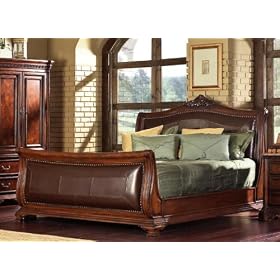 Newcastle Leather California King Sleigh Bed
