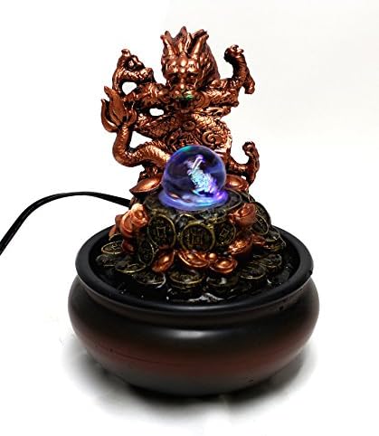 Dragon with Glass Ball Tabletop Water Fountain