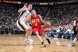 New Jersey Nets v Utah Jazz: Jordan Farmar and Gordon Hayward Photographic Poster Print by Melissa Majchrzak, 28x42
