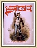 Historic Framed Theater Poster (M), Hennessy Leroyles big dramatic production Linked by law